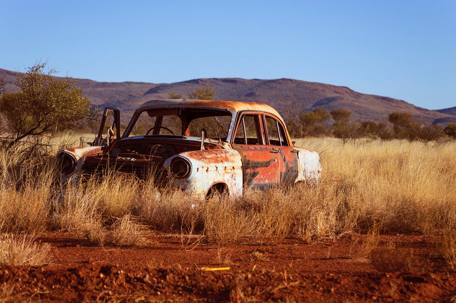 old car in field