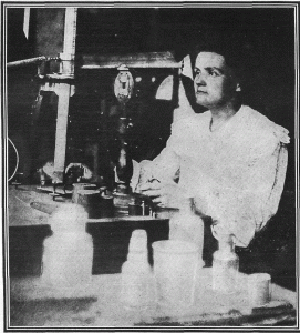 Madame Curie in her laboratory