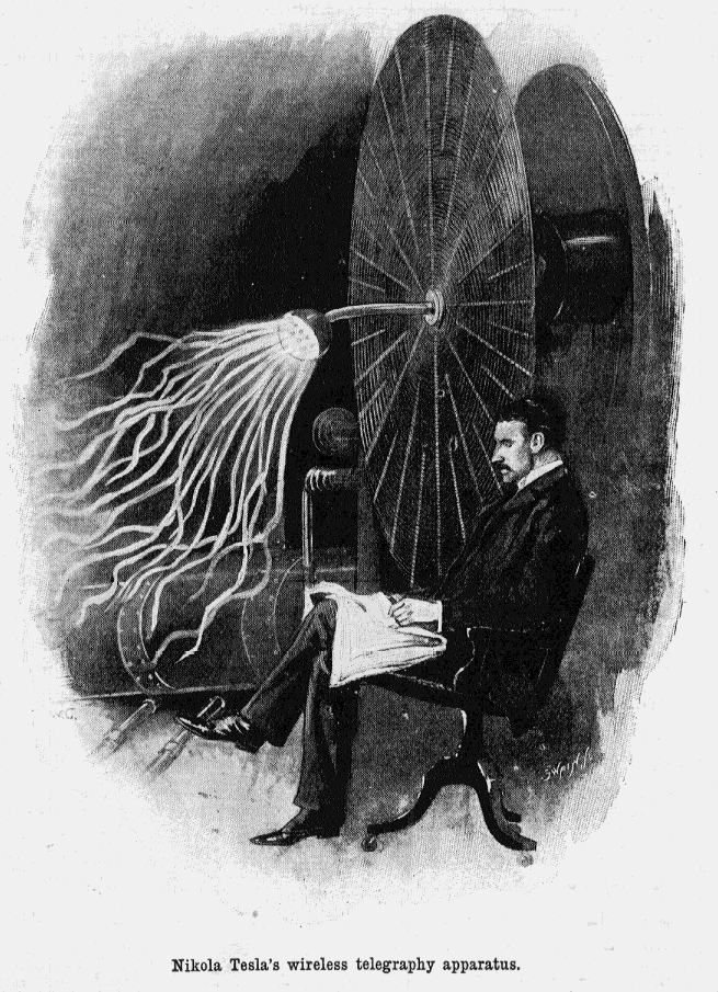 Nikola Tesla's wireless telegraphy apparatus